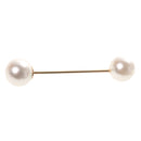 2 Pieces/Set Lady Elegant Delicate Luxury Double Ball Faux Pearl Stick Pin Brooch Shirt Collar Safty Pin Ornaments