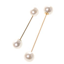 2 Pieces/Set Lady Elegant Delicate Luxury Double Ball Faux Pearl Stick Pin Brooch Shirt Collar Safty Pin Ornaments