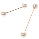 2 Pieces/Set Lady Elegant Delicate Luxury Double Ball Faux Pearl Stick Pin Brooch Shirt Collar Safty Pin Ornaments