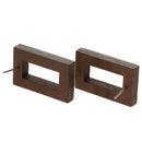 Rectangle Hollow Design Plain Design Brown Wooden Women Earrings Jewelry