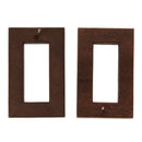 Rectangle Hollow Design Plain Design Brown Wooden Women Earrings Jewelry