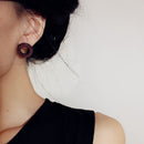 Women Jewelry Earings Brown Vintage Round Hollow Wood Stud Earrings