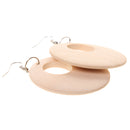 Hollow Design Wooden Drop Dangle Hook Earrings Color DIY Jewelry Wood 50mm