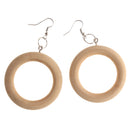 Novelty Design Wooden Drop Dangle Hook Earrings DIY Findings Wood 50mm