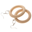 Novelty Design Wooden Drop Dangle Hook Earrings DIY Findings Wood 50mm