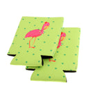 1 Pair Flamingo Stubby Beer Bottle Tin Can Cooler for Party Favor Decoration