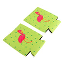 1 Pair Flamingo Stubby Beer Bottle Tin Can Cooler for Party Favor Decoration