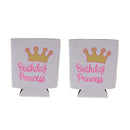 Pair Soda Beer Bottle Tin Can Cooler Chilling Sleeve Birthday Princess Favor