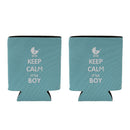 Keep Calm It's a Boy Stubby Beer Bottle Tin Can Cooler Sleeve for Baby Shower Party