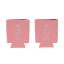 Pair Keep Calm It's a Girl Pattern Stubby Beer Bottle Cooler Sleeve for Baby Shower Party