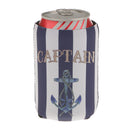 Set of 2pcs First Mate Captain Anchor Pattern Stubby Beer Bottle Tin Cooler Wrap