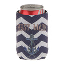 Set of 2pcs First Mate Captain Anchor Pattern Stubby Beer Bottle Tin Cooler Wrap