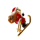 Gold Plated Alloy Red Enamel Santa Claus Brooch Pin Christmas Gift Jewelry