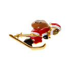 Gold Plated Alloy Red Enamel Santa Claus Brooch Pin Christmas Gift Jewelry