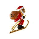 Gold Plated Alloy Red Enamel Santa Claus Brooch Pin Christmas Gift Jewelry