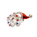 Crystal Rhinestone Enamel Santa Claus Brooch Pin Wedding Jewelry Christmas Gift