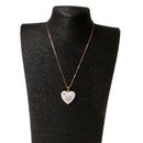 Christmas Crystal Snowflake Heart Dangle Earrings Necklace Gold Jewelry Sets