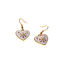 Christmas Crystal Snowflake Heart Dangle Earrings Necklace Gold Jewelry Sets