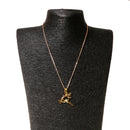 Christmas Deer Winter Holiday Gift Earrings Necklace Gold Women Jewelry Sets
