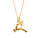 Christmas Deer Winter Holiday Gift Earrings Necklace Gold Women Jewelry Sets