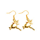 Christmas Deer Winter Holiday Gift Earrings Necklace Gold Women Jewelry Sets