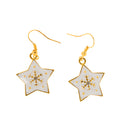 Christmas Gifts Pentagram Star Drop Oil Necklace Earrings Set Jewellery Set