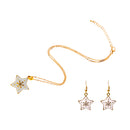 Christmas Gifts Pentagram Star Drop Oil Necklace Earrings Set Jewellery Set