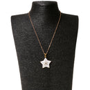 Christmas Gifts Pentagram Star Drop Oil Necklace Earrings Set Jewellery Set