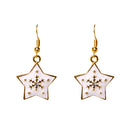 Christmas Gifts Pentagram Star Drop Oil Necklace Earrings Set Jewellery Set