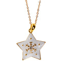 Christmas Gifts Pentagram Star Drop Oil Necklace Earrings Set Jewellery Set