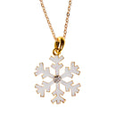 Christmas Crystal Snowflake Dangle Earrings Necklace Gold Women Jewelry Sets