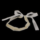 Fashion Beige Yarn Wedding Party Dress Gown Beads Bridal Waist Belt Sash