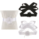Fashion Wedding Party Dress Gown Flower Feather Bridal Waist Belt Sash Black