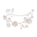 Wedding Bridal Dangle Pearls Beaded Rose Flower Bracelet Jewelry Gifts