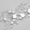 Bridal Crystal Beads Handmade Silver Vine Flower Headpiece Hair Accessories