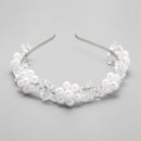 Crystal Beads Pearl Flower Headband Tiara Bridal Wedding Hair Accessory