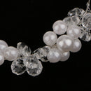 Bridal Crystal Flower Bead Pearls Hairband Tiara Headband Wedding Jewelry