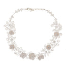Fashion Costume Jewelry Flower Pendant Crystal Choker Statement Bib Necklace