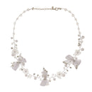 Charm Crystal Flower Pendant Choker Chunky Statement Bib Chain Necklace
