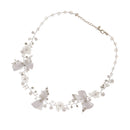 Charm Crystal Flower Pendant Choker Chunky Statement Bib Chain Necklace