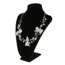 Charm Crystal Flower Pendant Choker Chunky Statement Bib Chain Necklace