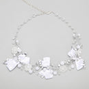 Charm Crystal Flower Pendant Choker Chunky Statement Bib Chain Necklace