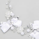 Charm Crystal Flower Pendant Choker Chunky Statement Bib Chain Necklace