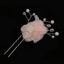 2pcs Wedding Bridal Lace Flower Crystal Beads Pearls Hairpins Hair Clips