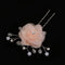 2pcs Wedding Bridal Lace Flower Crystal Beads Pearls Hairpins Hair Clips
