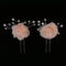 2pcs Wedding Bridal Lace Flower Crystal Beads Pearls Hairpins Hair Clips