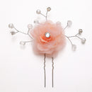 2pcs Wedding Bridal Lace Flower Crystal Beads Pearls Hairpins Hair Clips