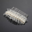 Bridal Wedding Prom Vintage Style Veil Pearl Hair Comb Slide Clip