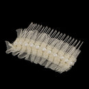 Bridal Wedding Prom Vintage Style Veil Pearl Hair Comb Slide Clip