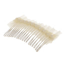 Bridal Wedding Prom Vintage Style Veil Pearl Hair Comb Slide Clip